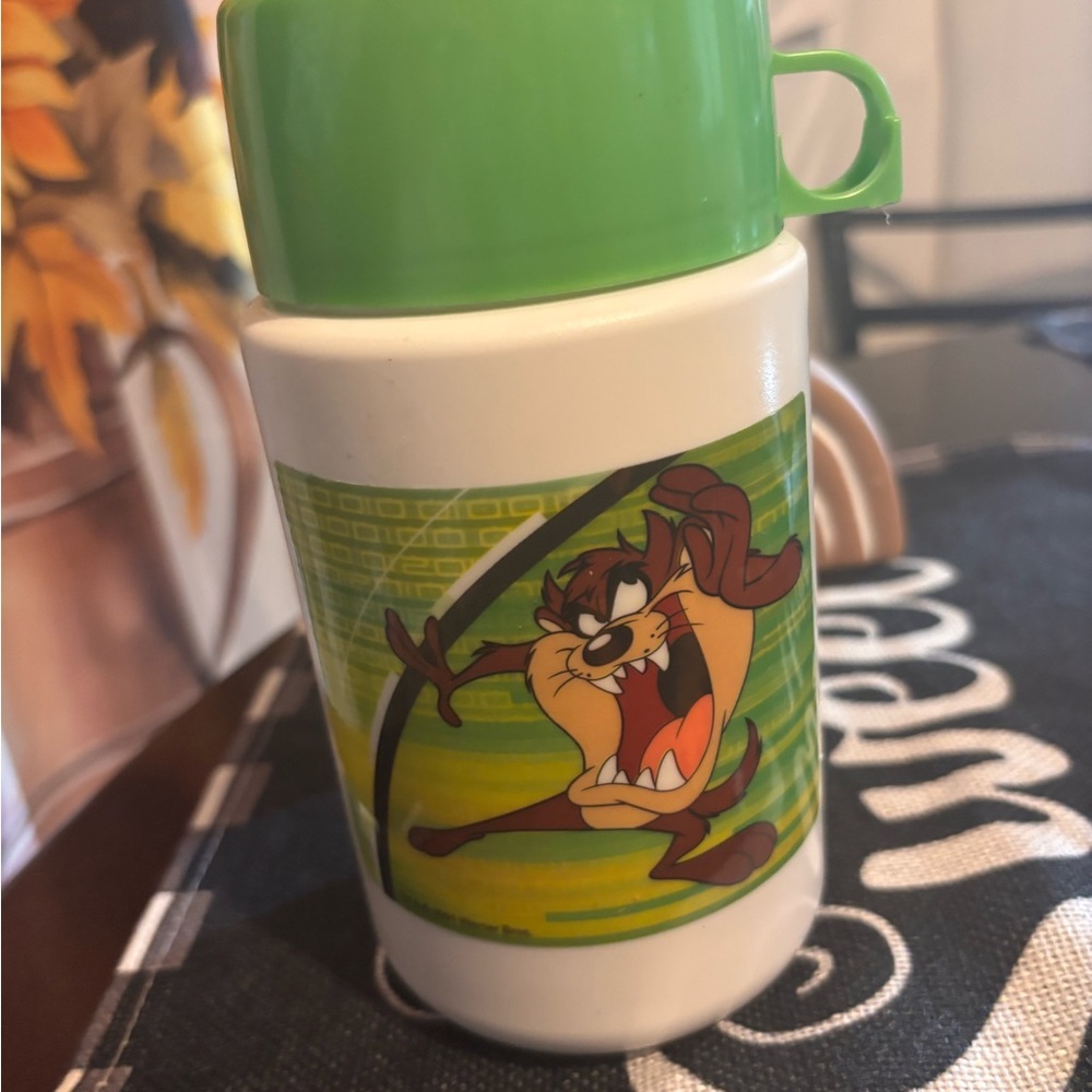 Thermos Green and White Taz Looney Tunes Kids Flask